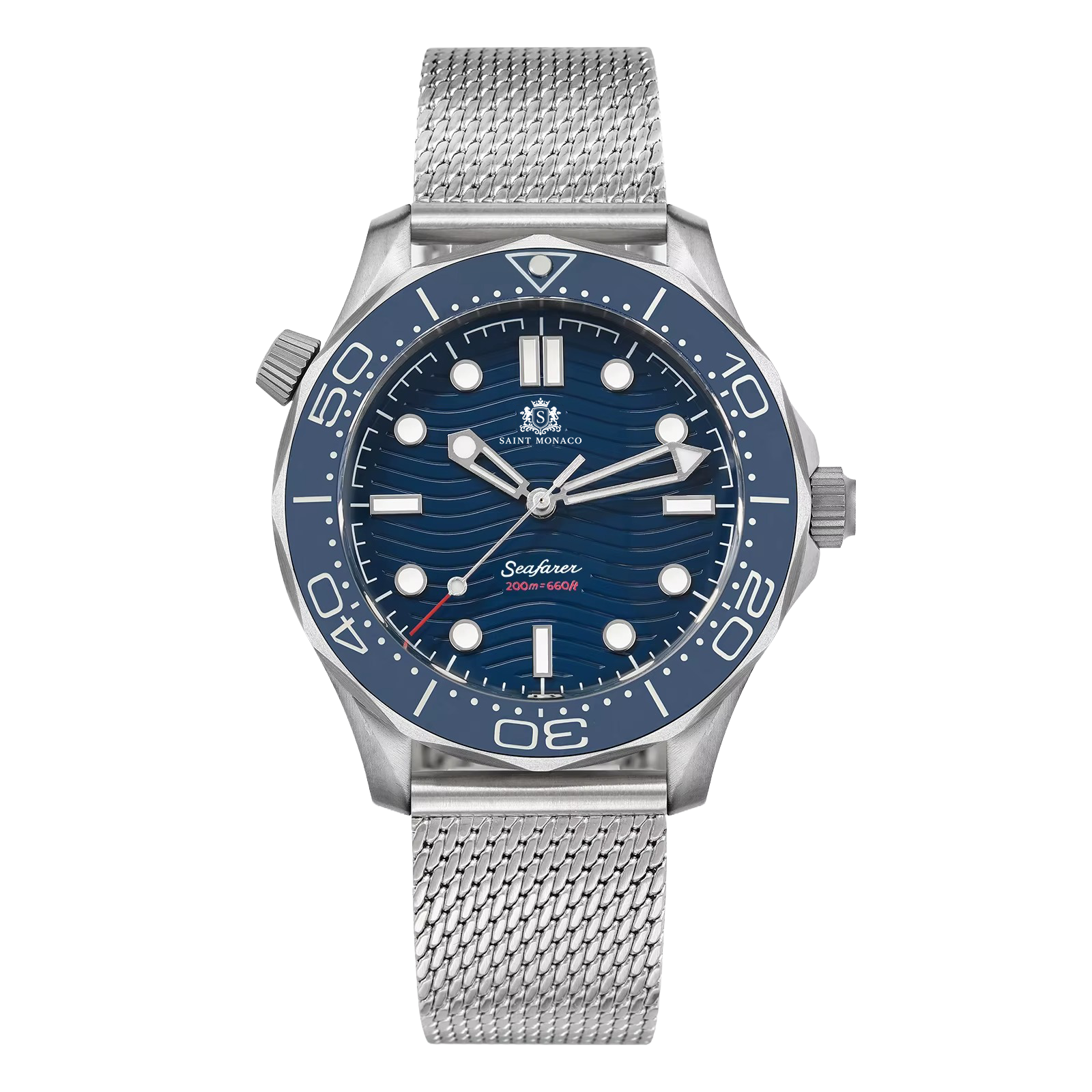 DIVER 007 — Mesh Blue Wave / Enamel Wave Dial