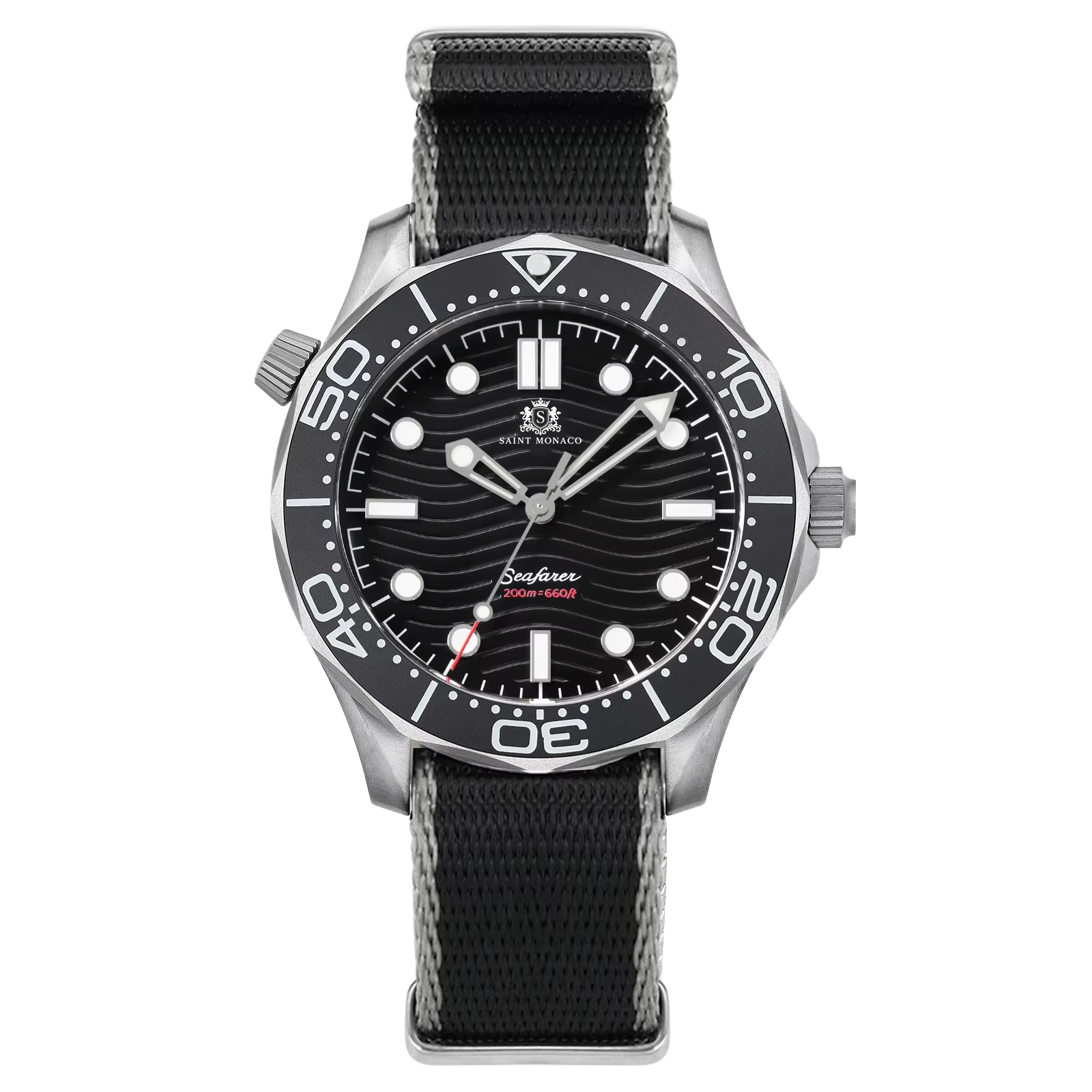 DIVER 007 — Nylon Black Wave / NATO Strap