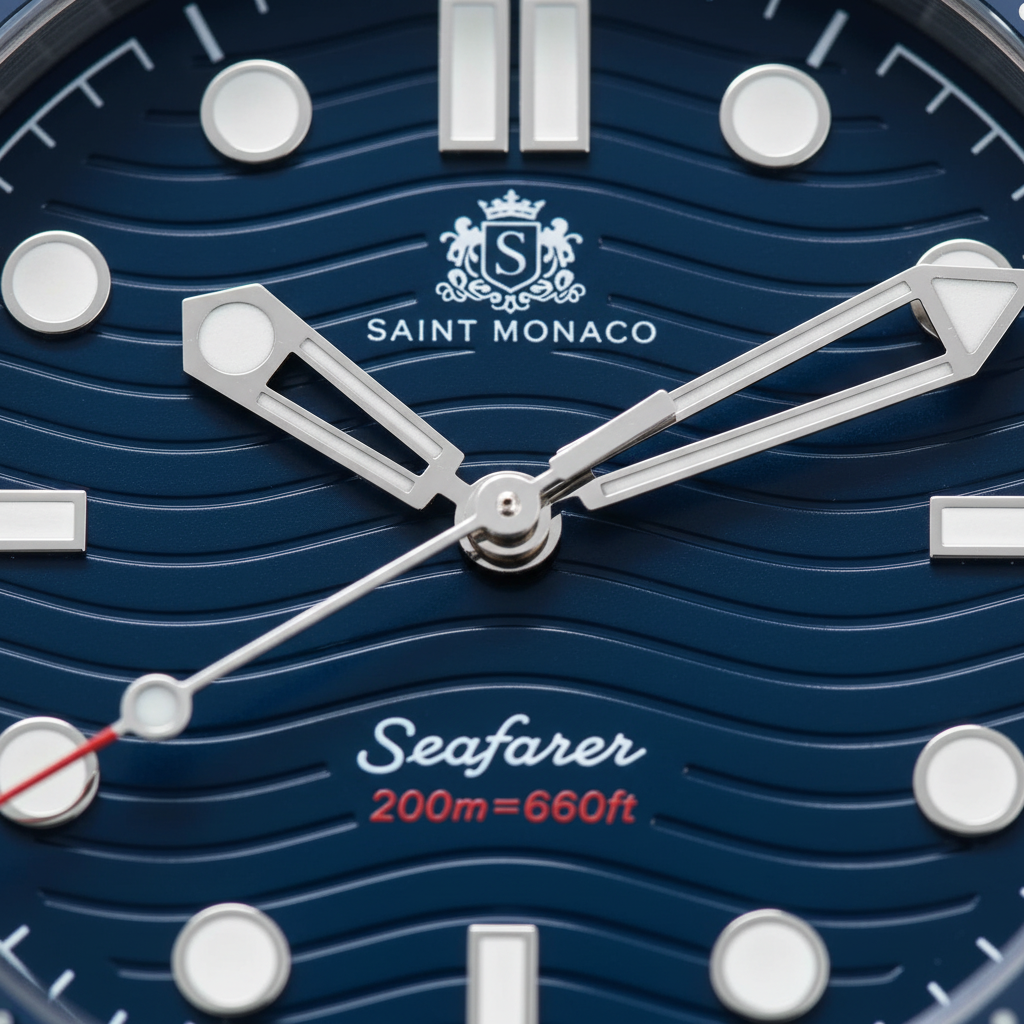 DIVER 007 — Mesh Blue Wave / Enamel Wave Dial